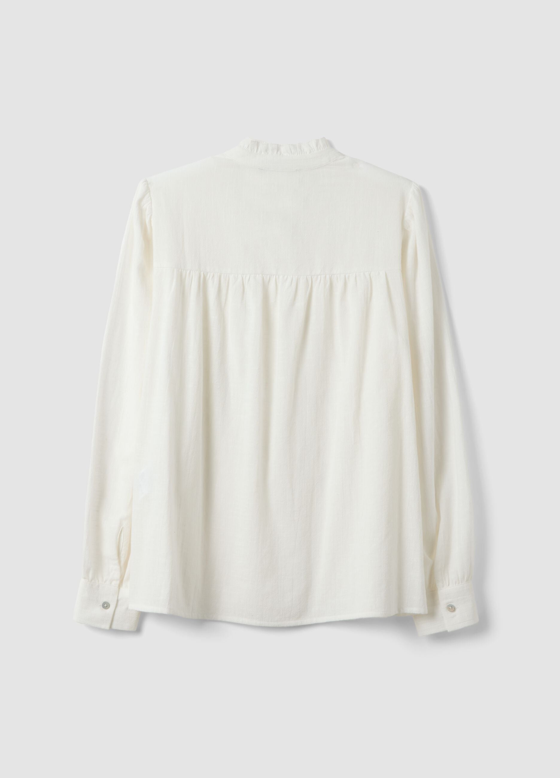 White pure cotton shirt with embroidery