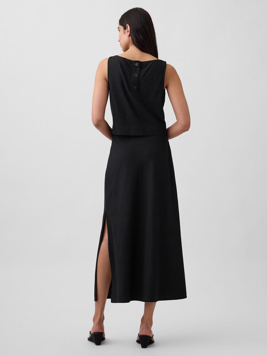 Long linen-blend skirt_2