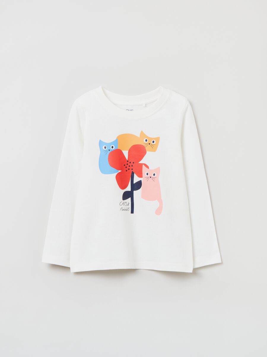 T-shirt a maniche lunghe con stampa_0