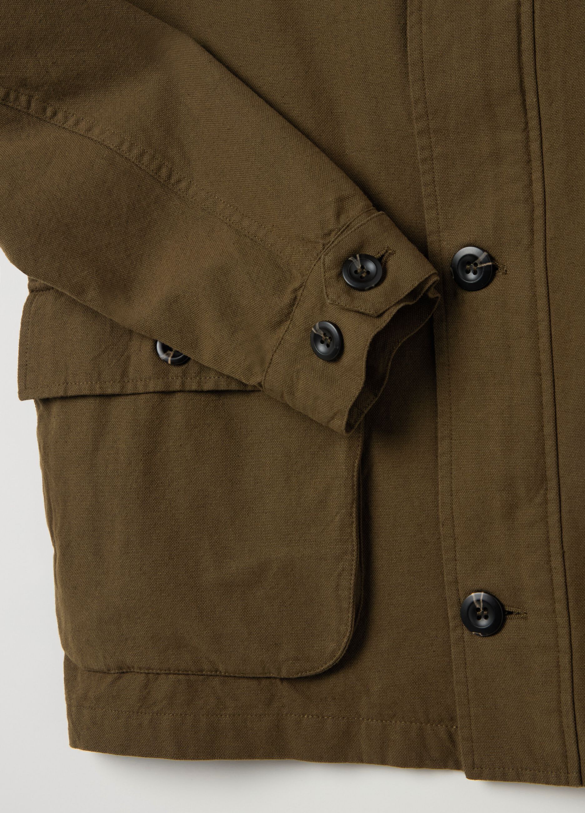 Shacket in cotone e lino con tasche