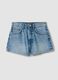 Shorts denim azzurro in puro cotone straight fit_4