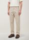 Pantaloni straight grigi in twill di cotone elasticizzato_1
