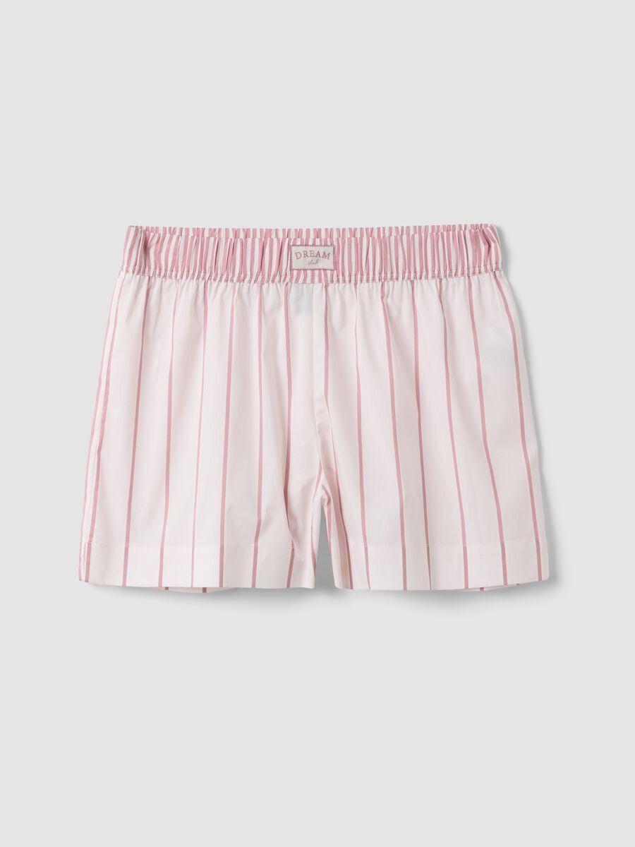 Pink striped organic cotton pyjama shorts_4