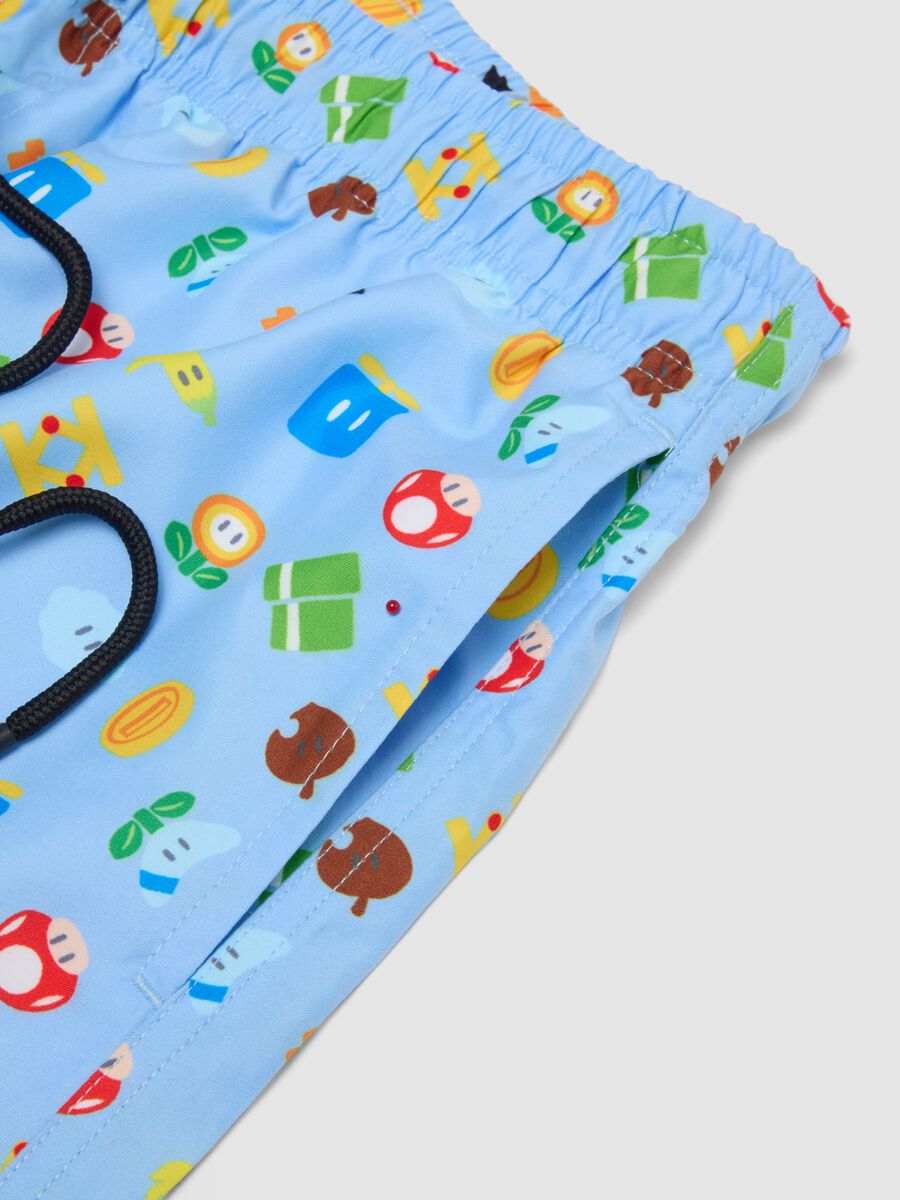 Boxer da mare azzurri con stampe Super Mario_5