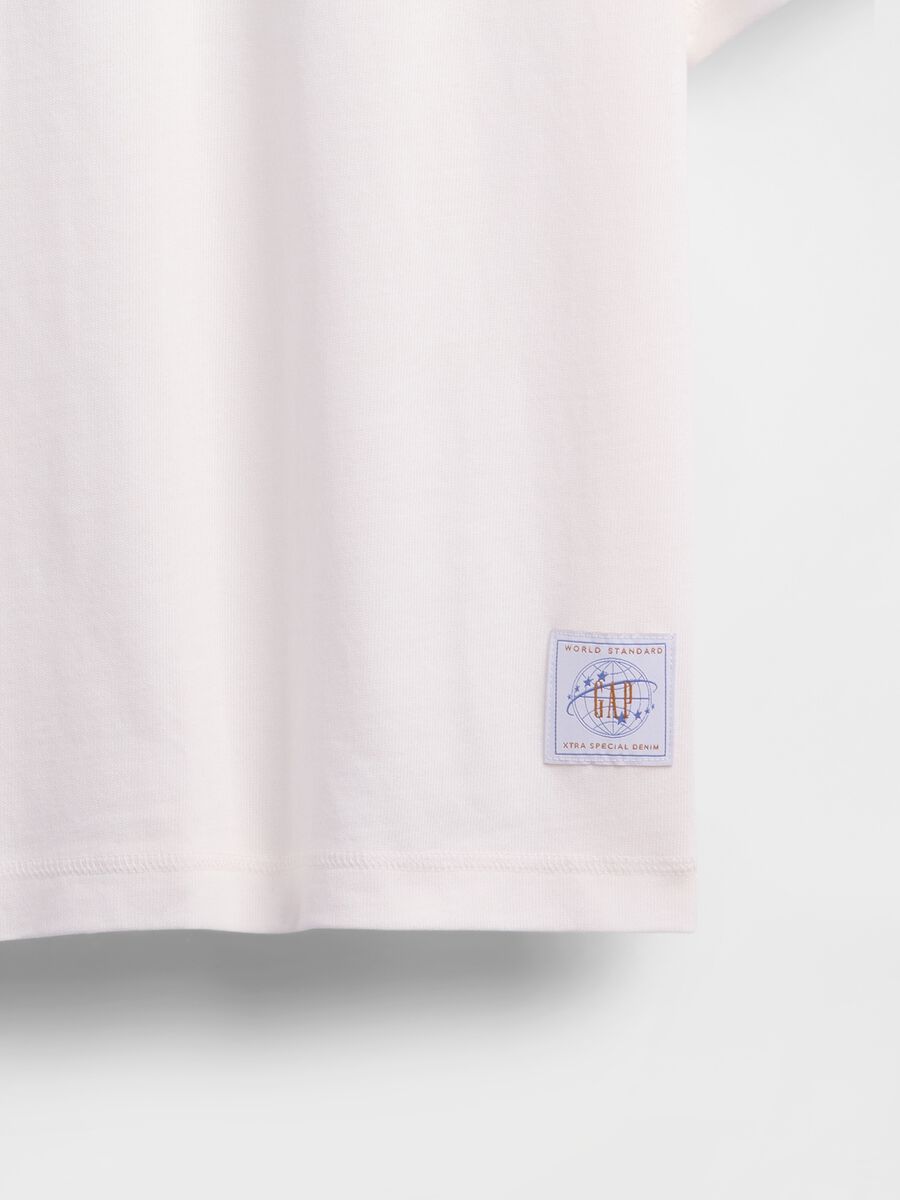 T-shirt bianca a maniche corte in cotone_4