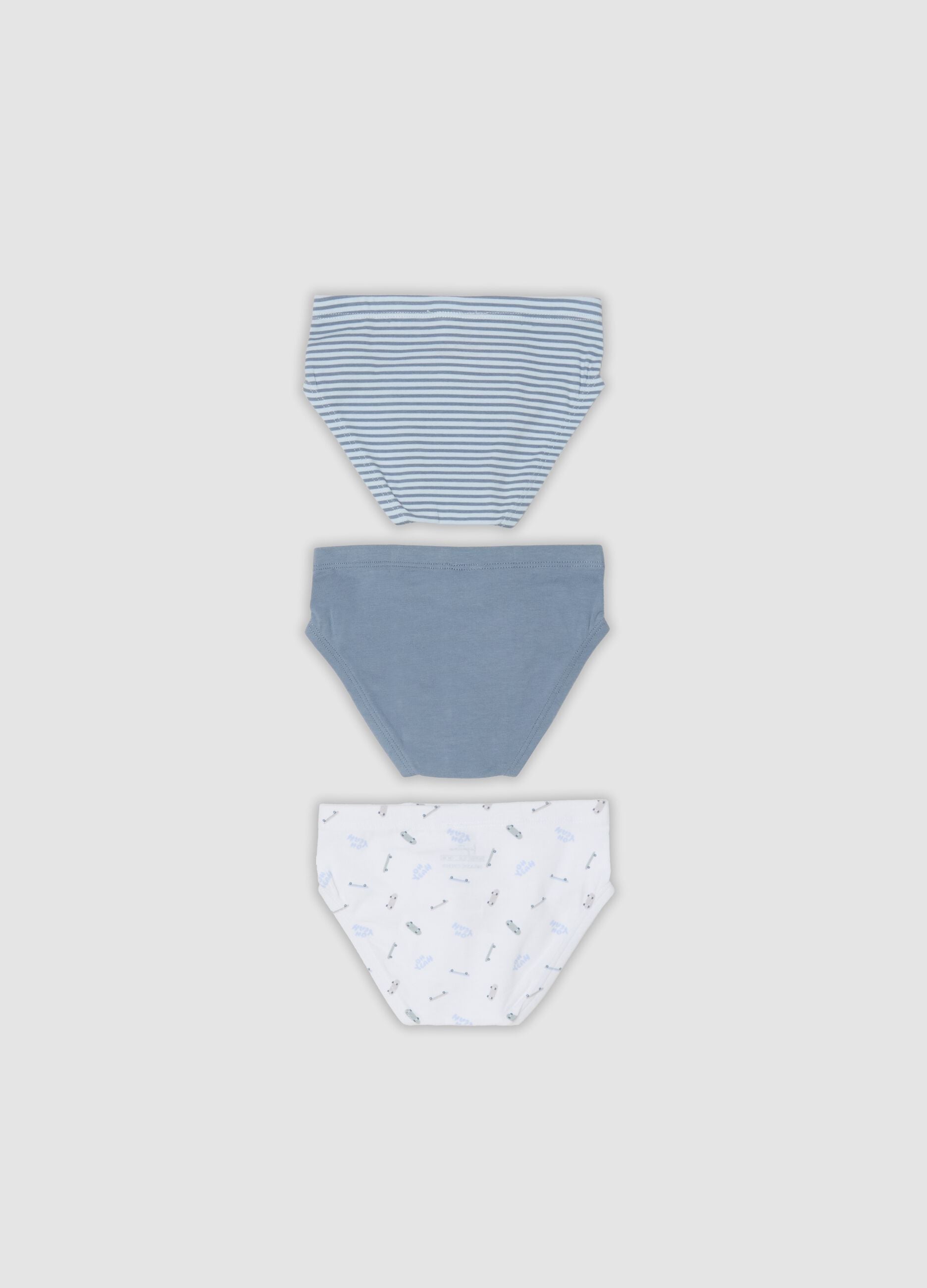 Tripack di slip multicolor in cotone jersey organico
