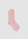 Pink ribbed socks in wool, viscose and stretch cashmere blend_0
