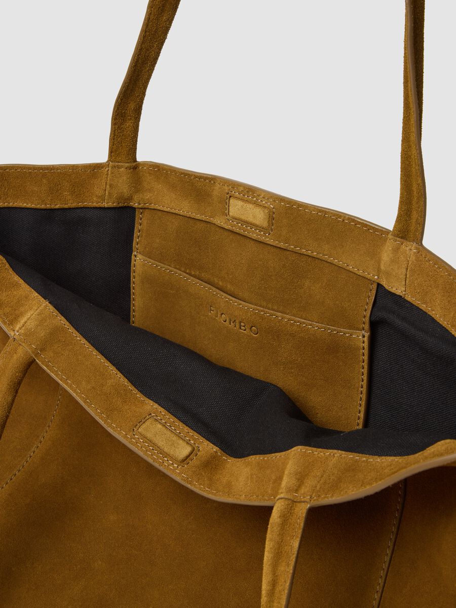Brown genuine leather handbag with double handles_1