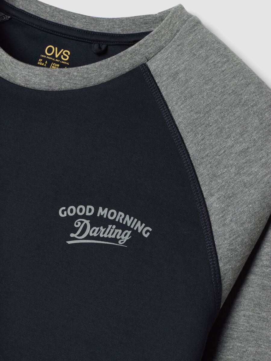 Blue pure organic cotton crew-neck pyjamas_1