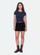Blue stretch-cotton fitted T-shirt with contrast trims_1