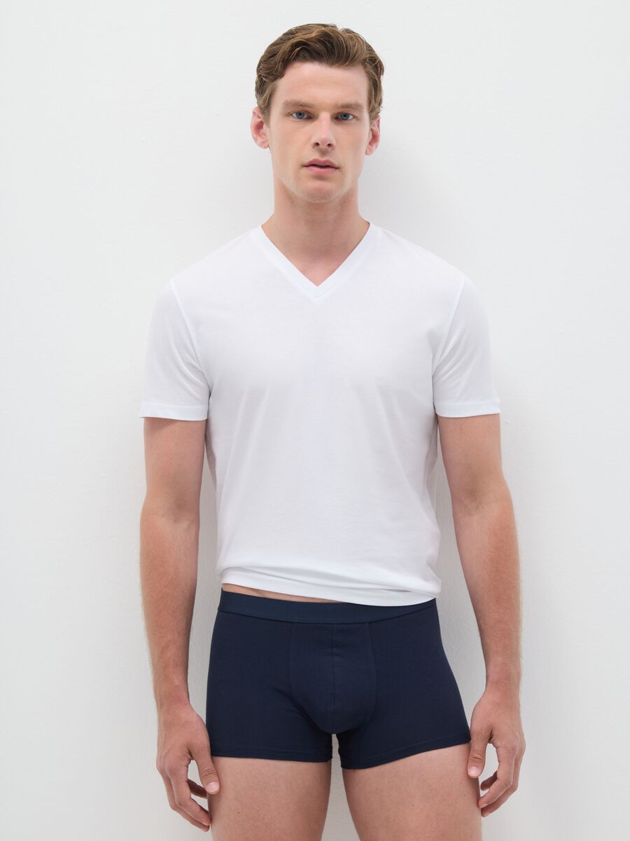 Set of three-pack cotton stretch blue regular fit boxers_0