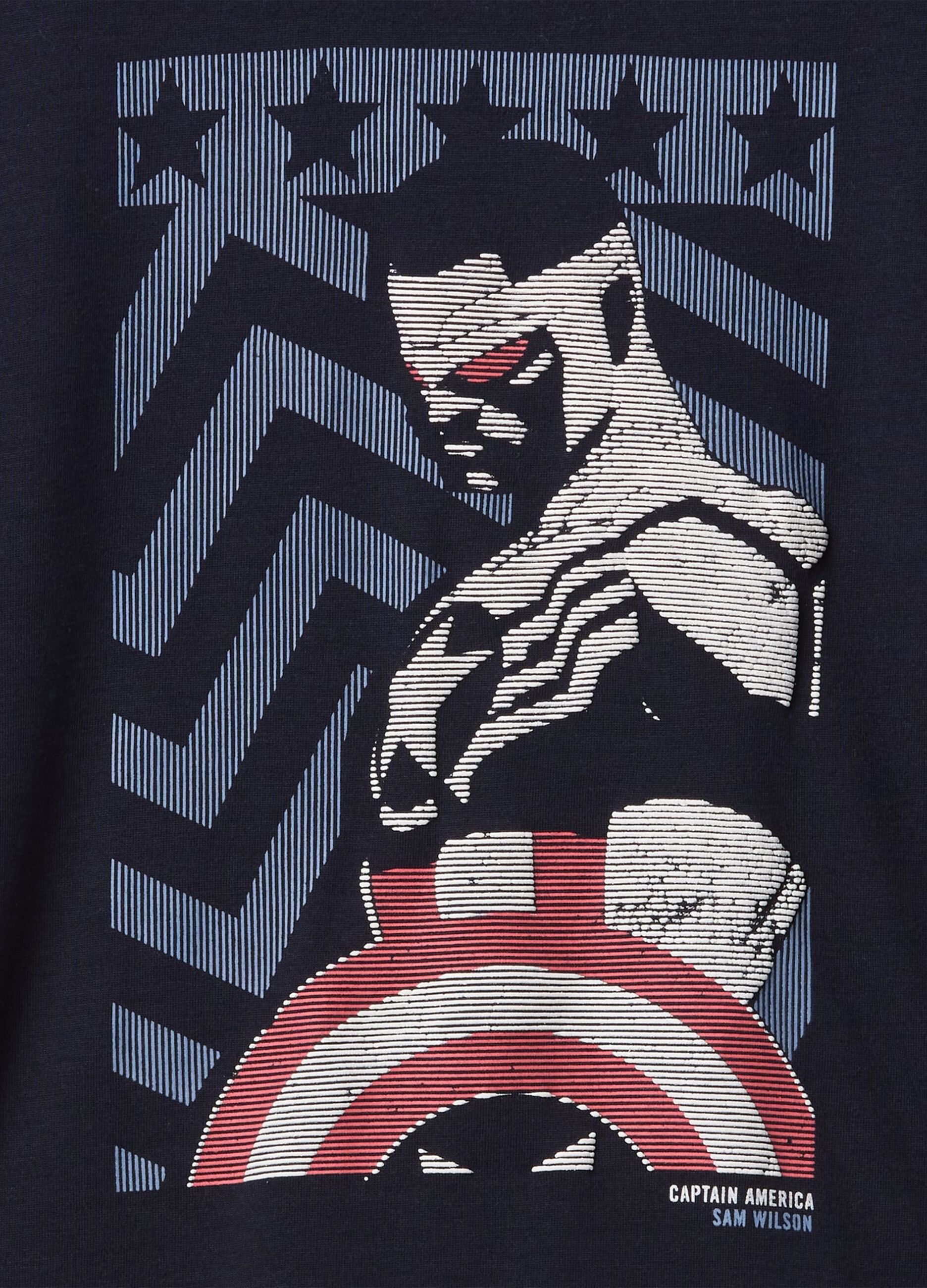 Blue children's pyjamas with Captain America print