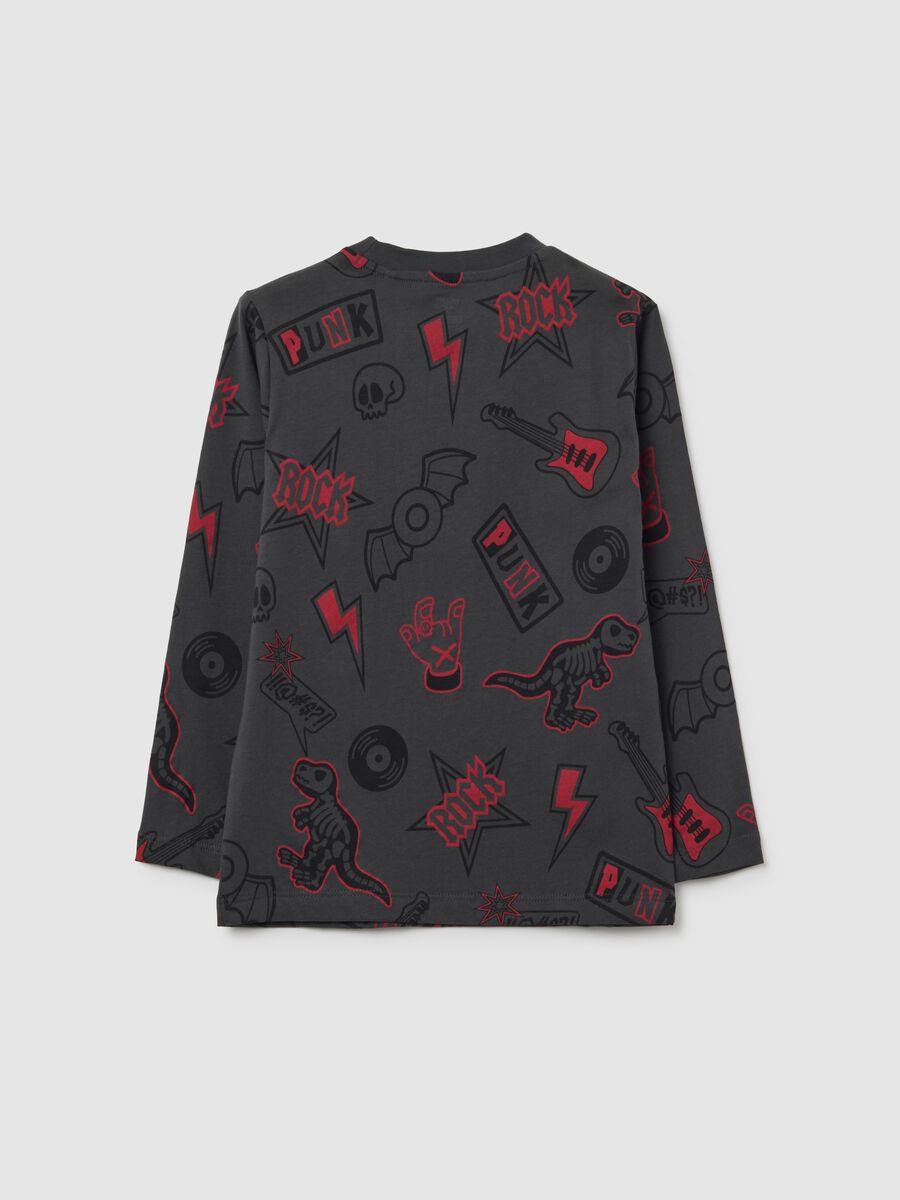 Maglia da bambino in puro cotone nero regular fit_1