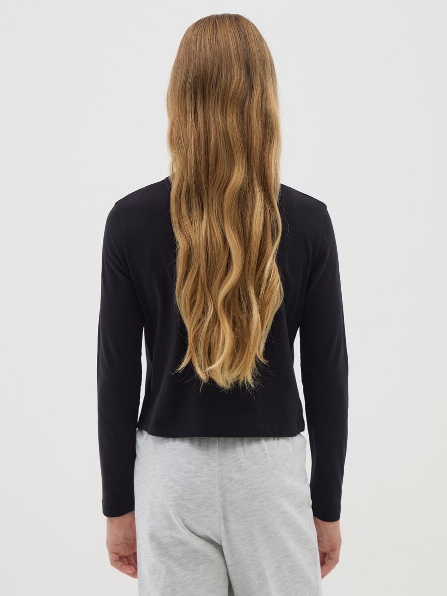 Girls' pure cotton black regular fit sweater_1