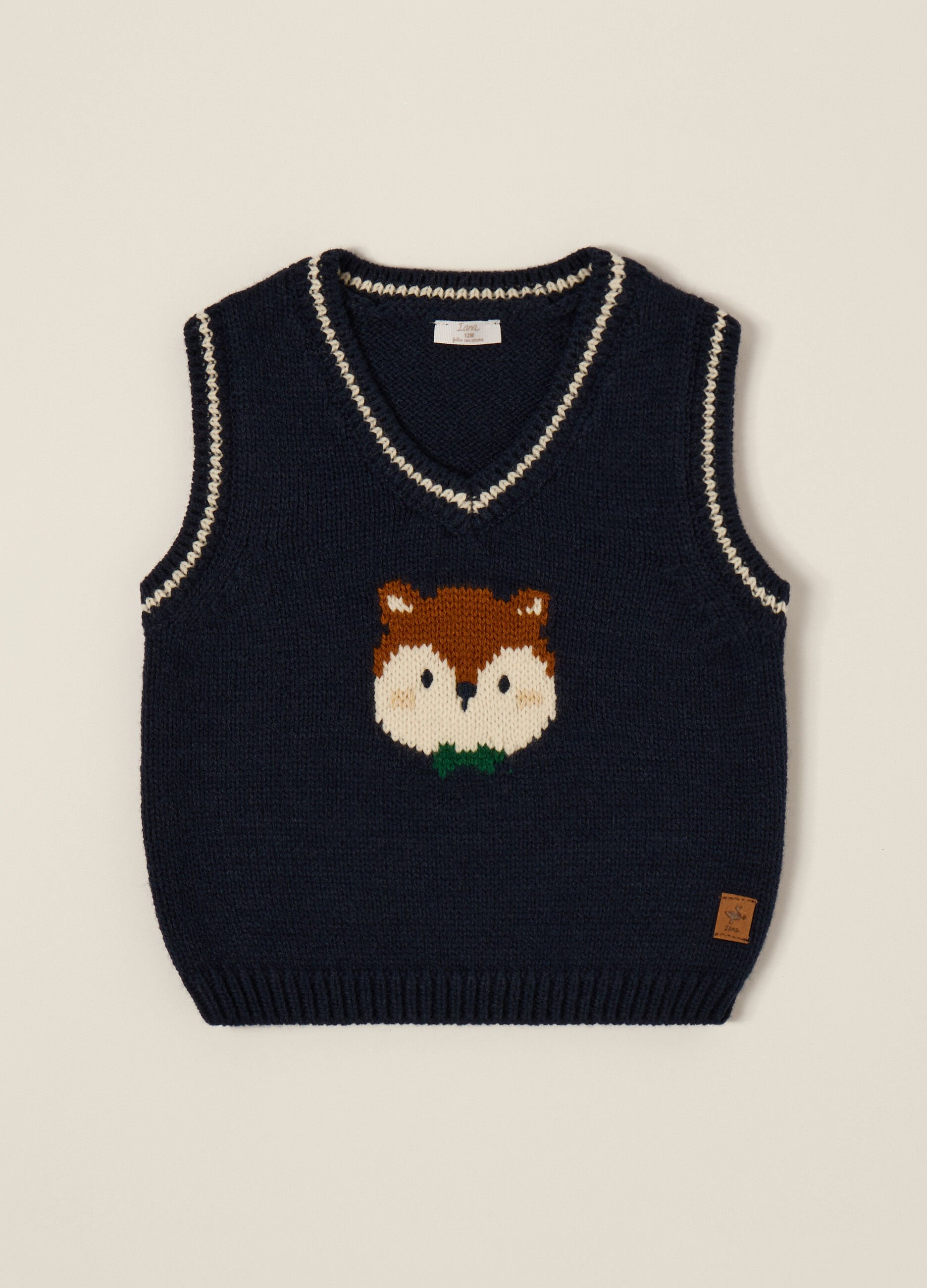 Blue Vest with Animal Pattern