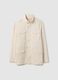 Beige cotton parka jacket, regular fit with pockets and zip_0