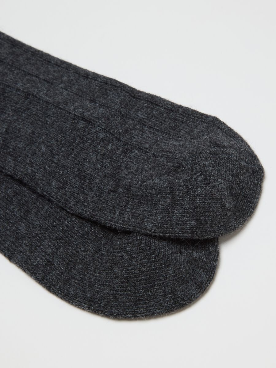 Calze lunghe grigie in misto lana e cashmere_2