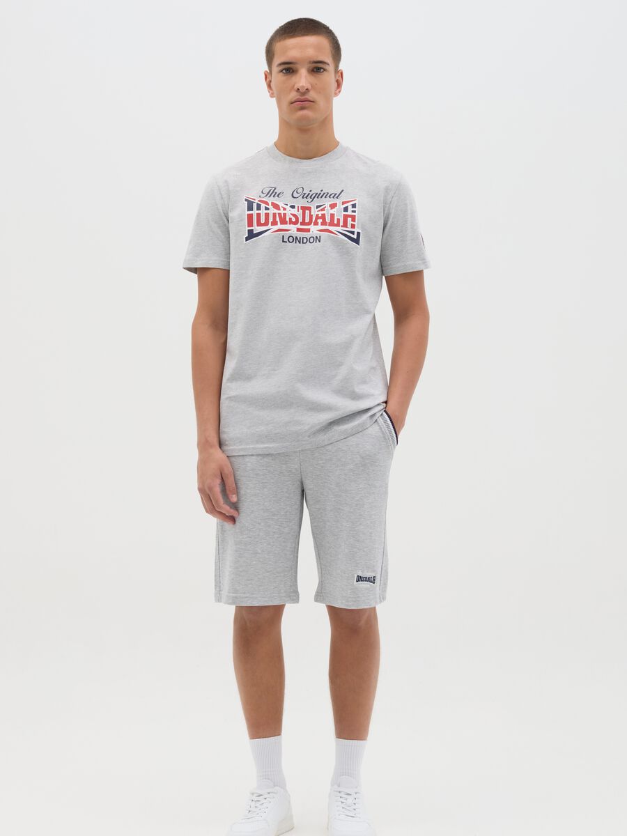 Grey cotton blend sports shorts_0
