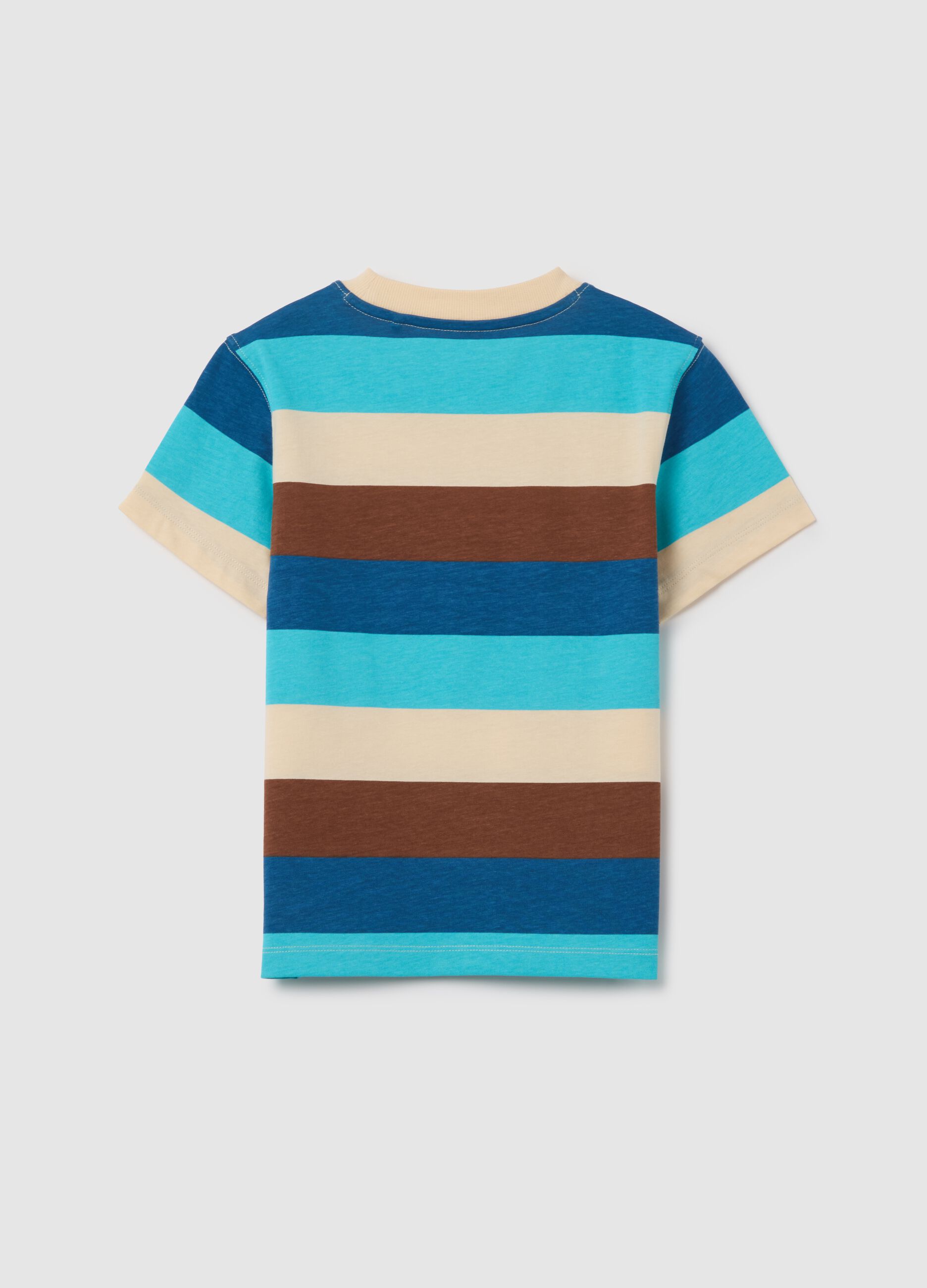 Multicolour striped cotton T-shirt