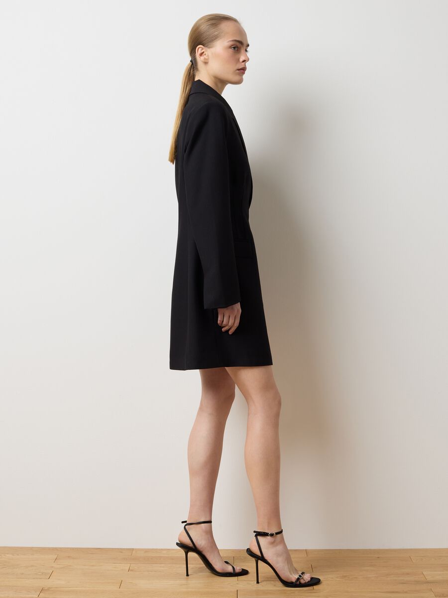 Elegant Black Fitted Dress with Zip_1