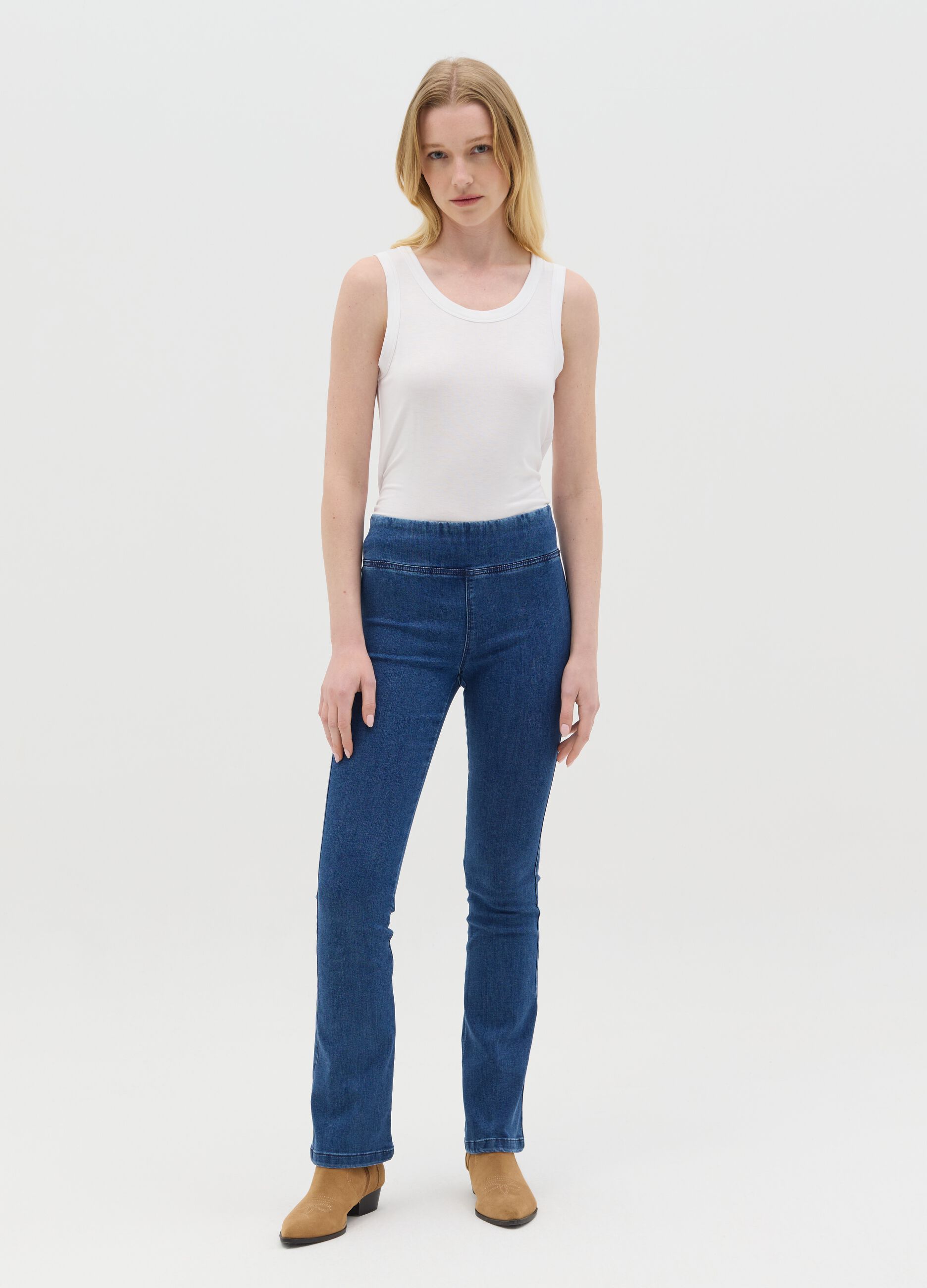 Flare-fit jeggings in stretch denim