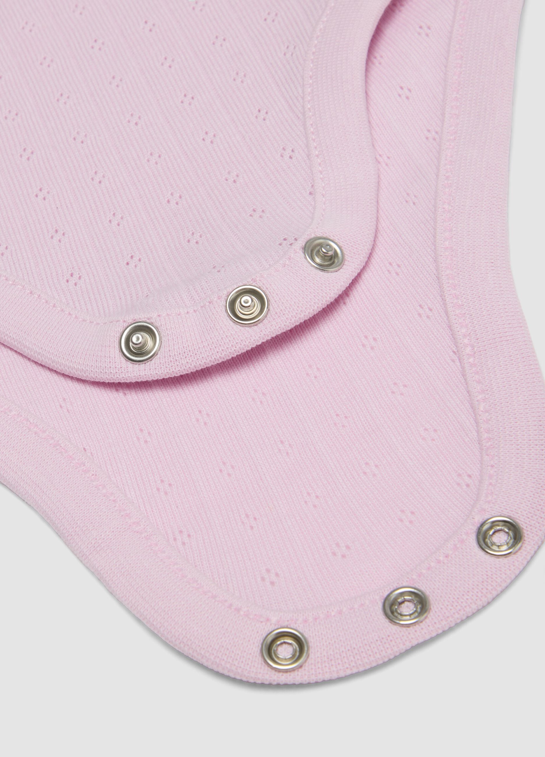 2-pack pink organic cotton pointelle bodysuits for baby girl