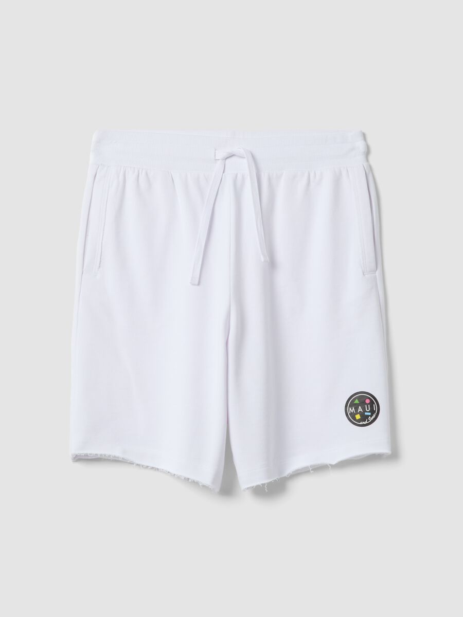 Bermuda bianchi in puro cotone con vita elasticizzata_4
