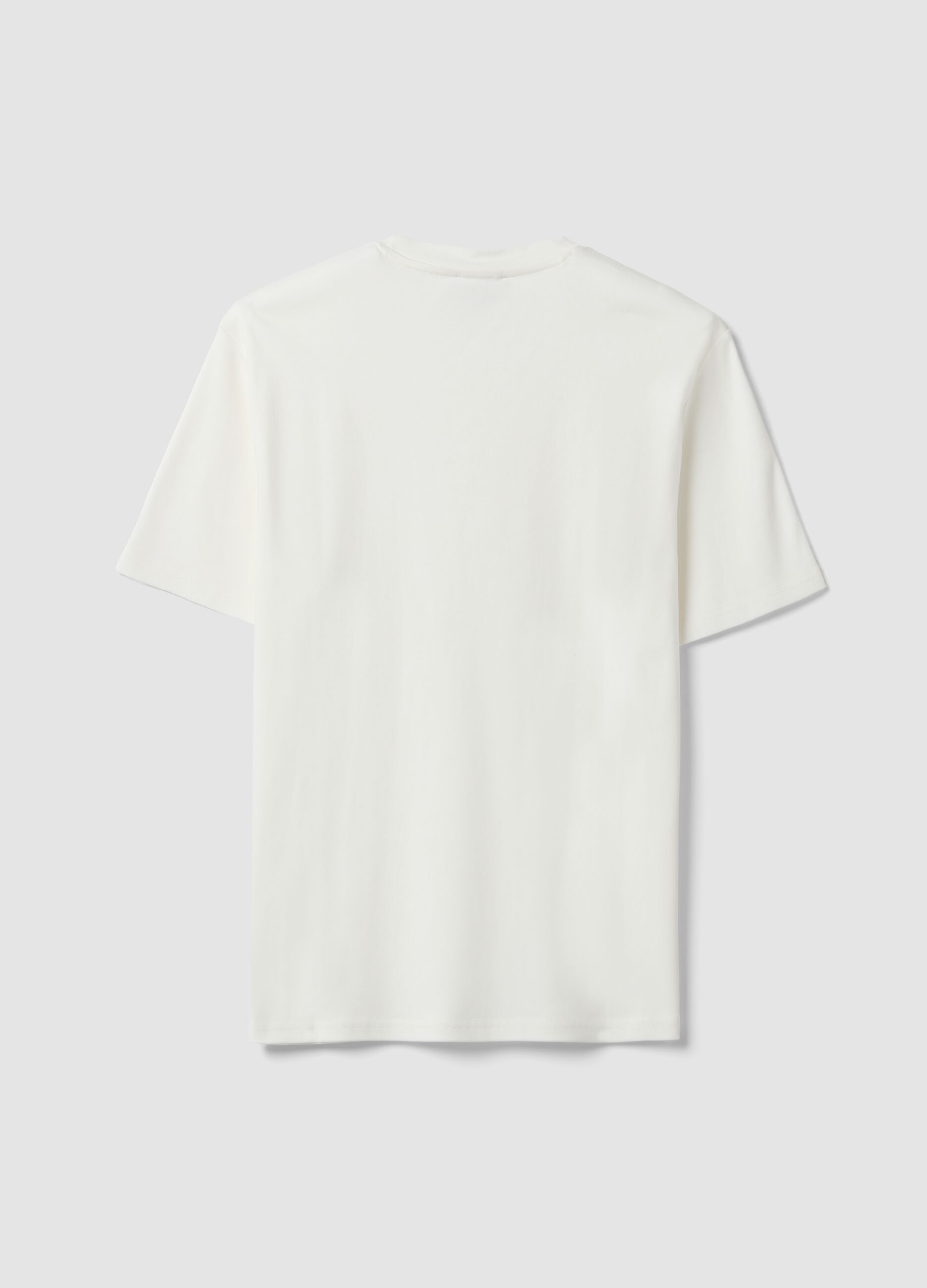 White pure cotton short-sleeve T-shirt, relaxed fit
