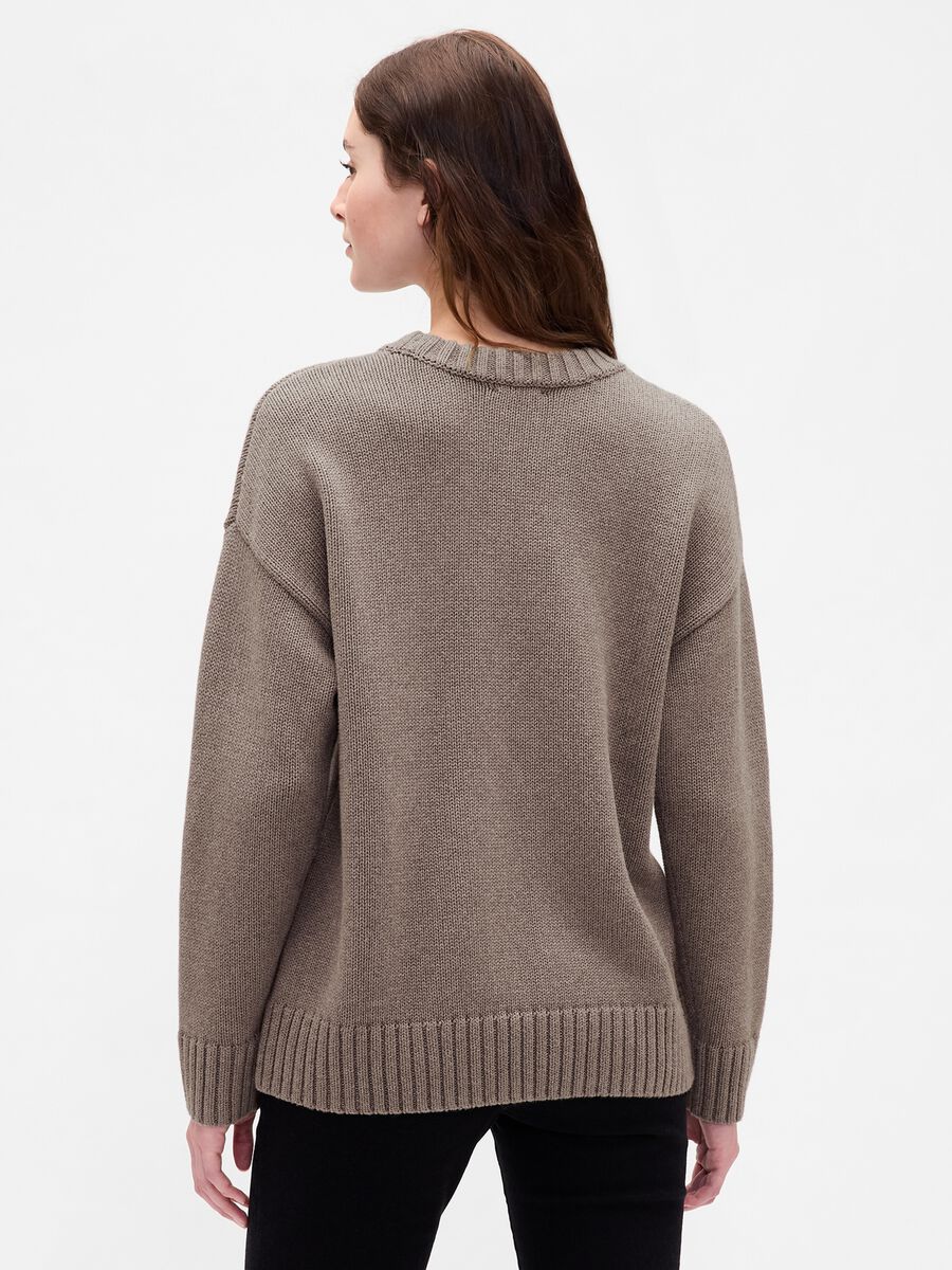 Maglione taupe in cotone_1