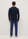 Blue crew neck long sleeve pyjamas in pure cotton regular fit_2