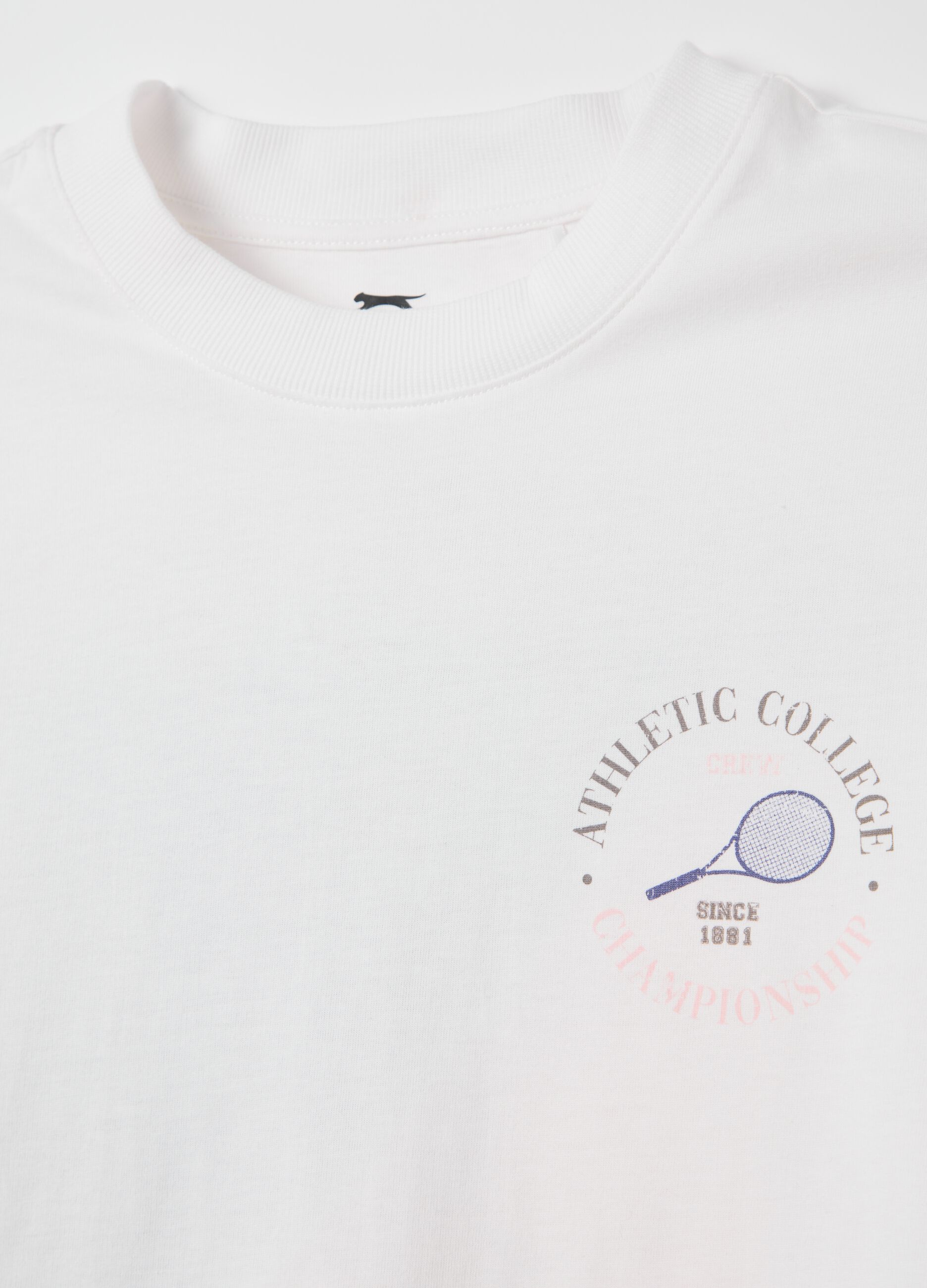 SLAZENGER cotton T-shirt with tennis motif print