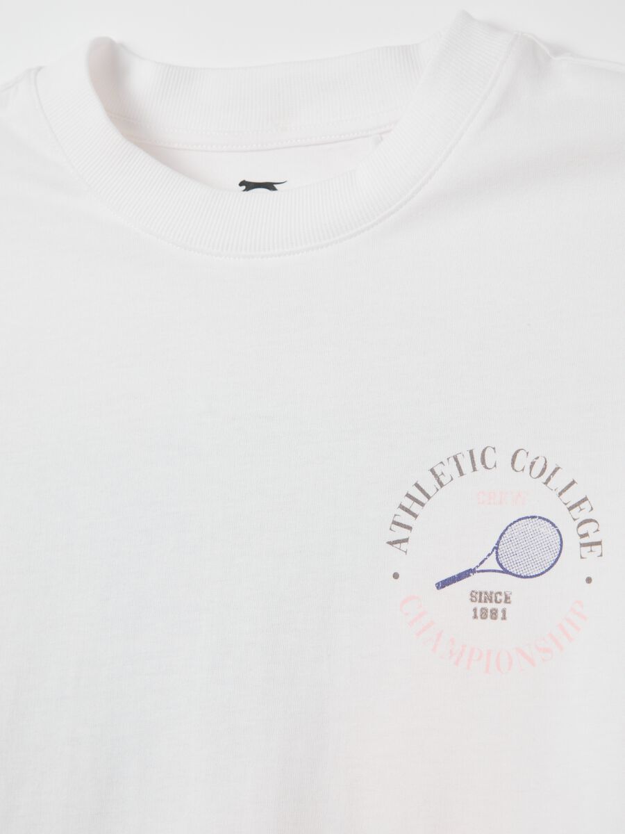 SLAZENGER cotton T-shirt with tennis motif print_5