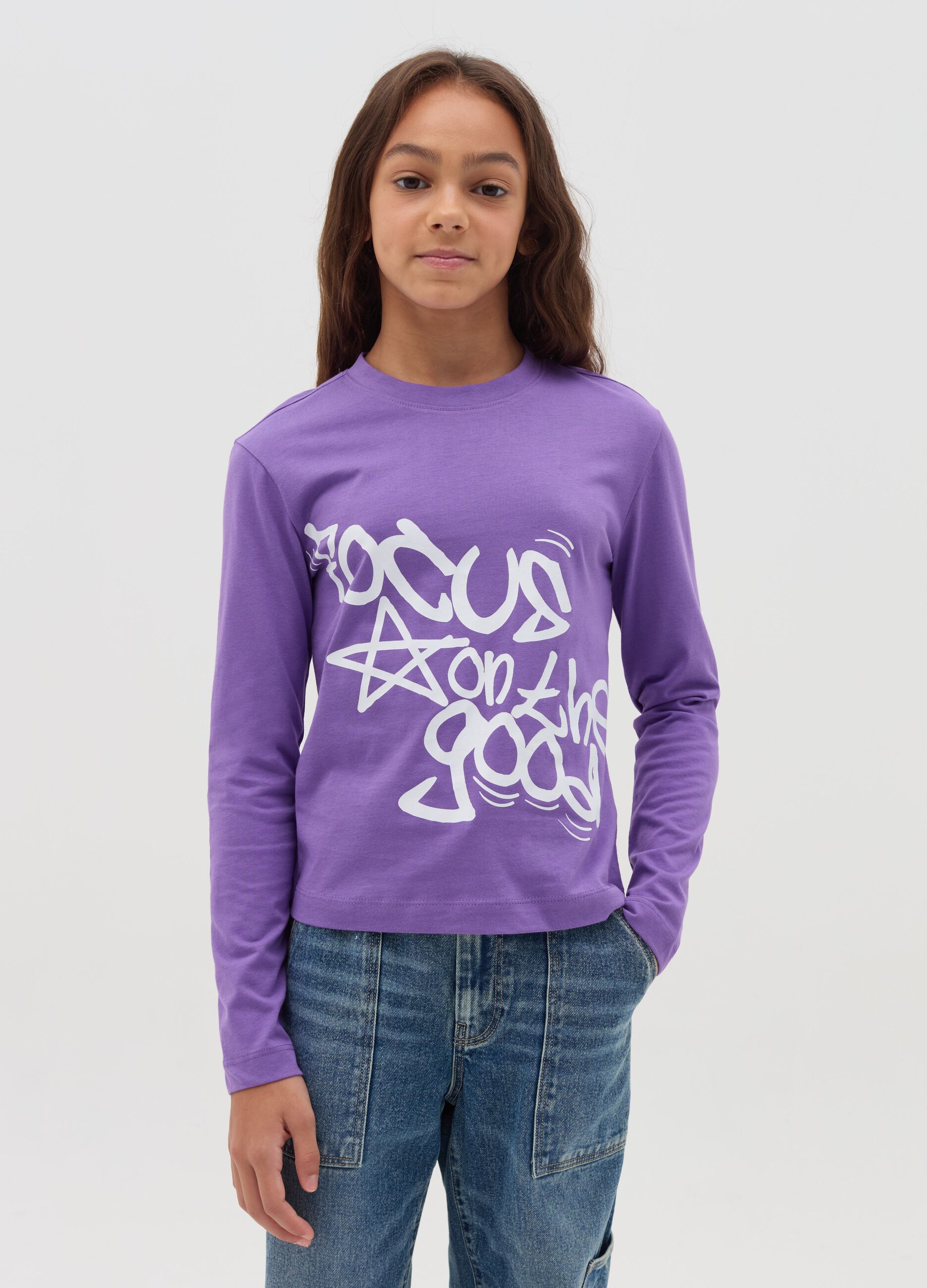 T shirt a maniche lunghe con stampa OVS KIDS da Ragazza OVS