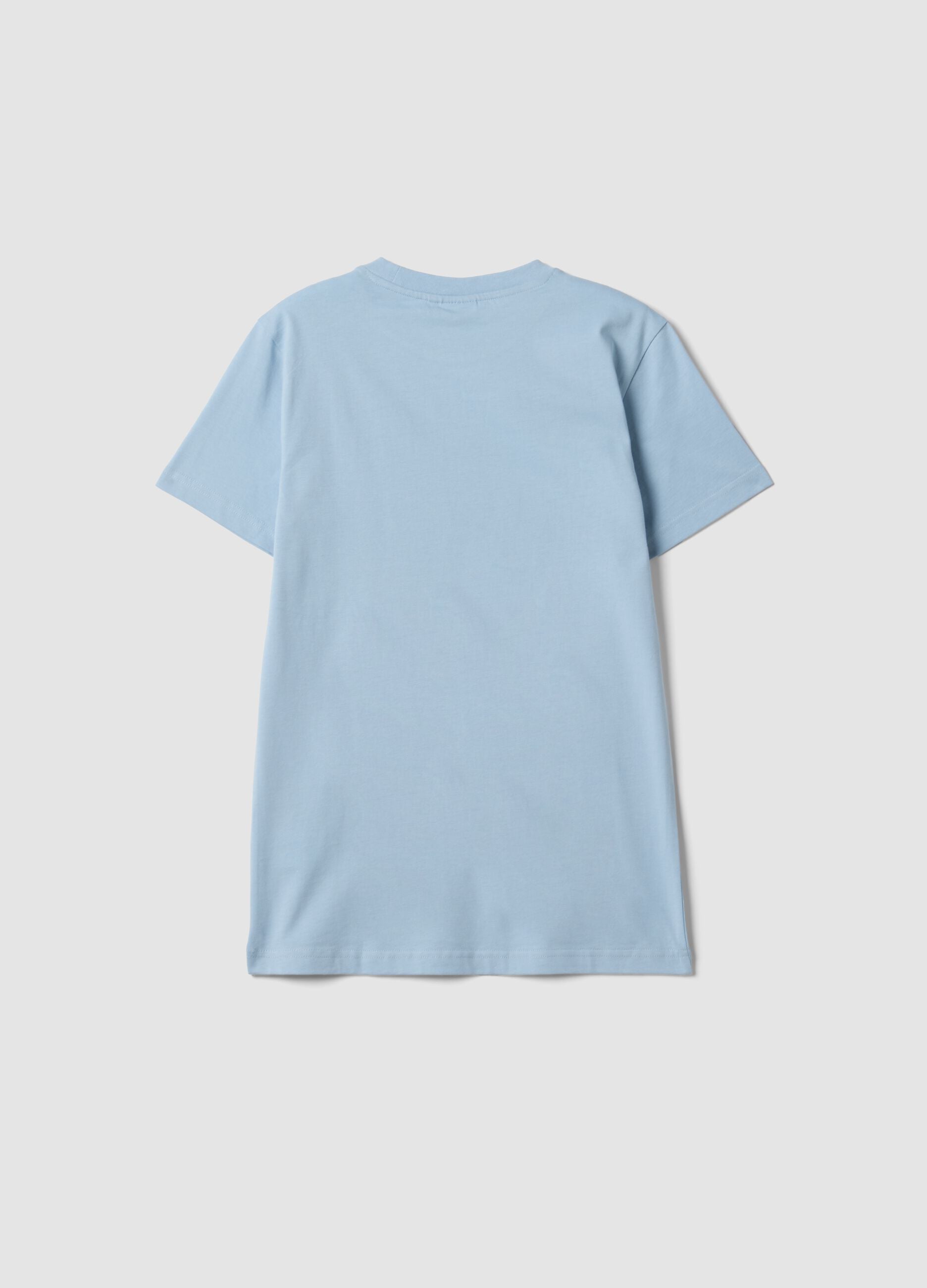 Boys&rsquo; light blue pure cotton T‑shirt with Simpsons print