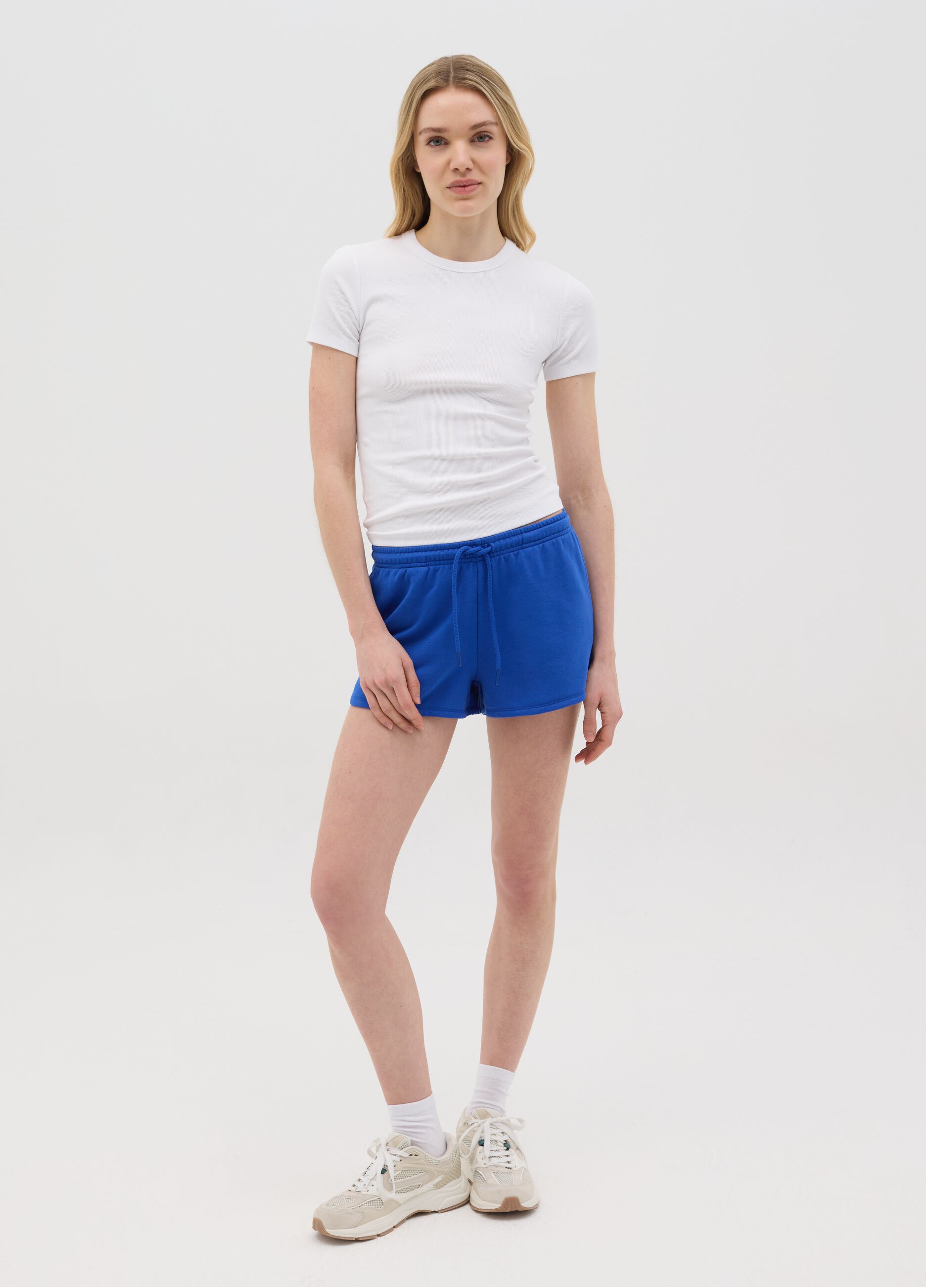Shorts in French terry with drawstring