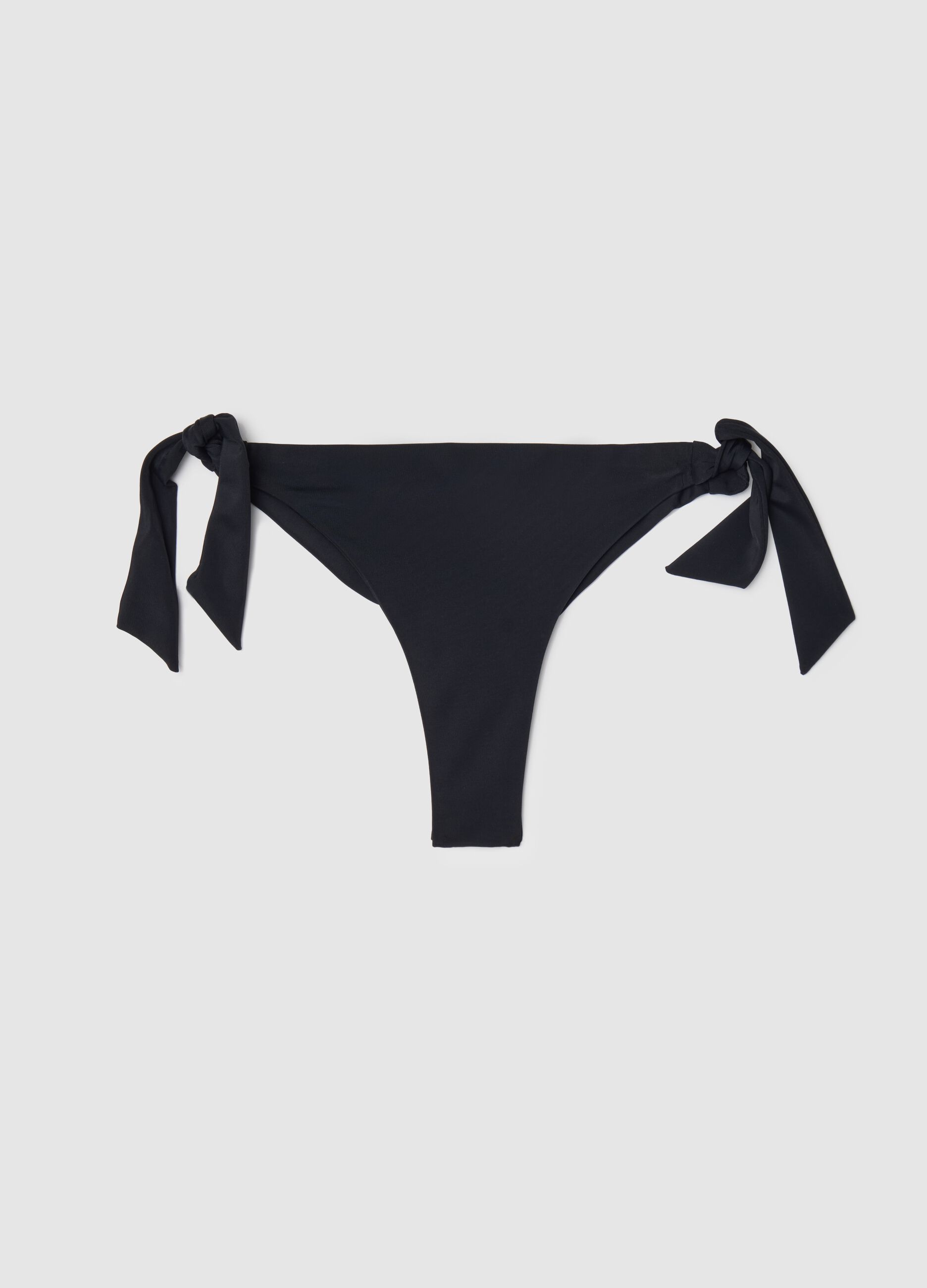 Brasiliano bikini nero con laccetti laterali