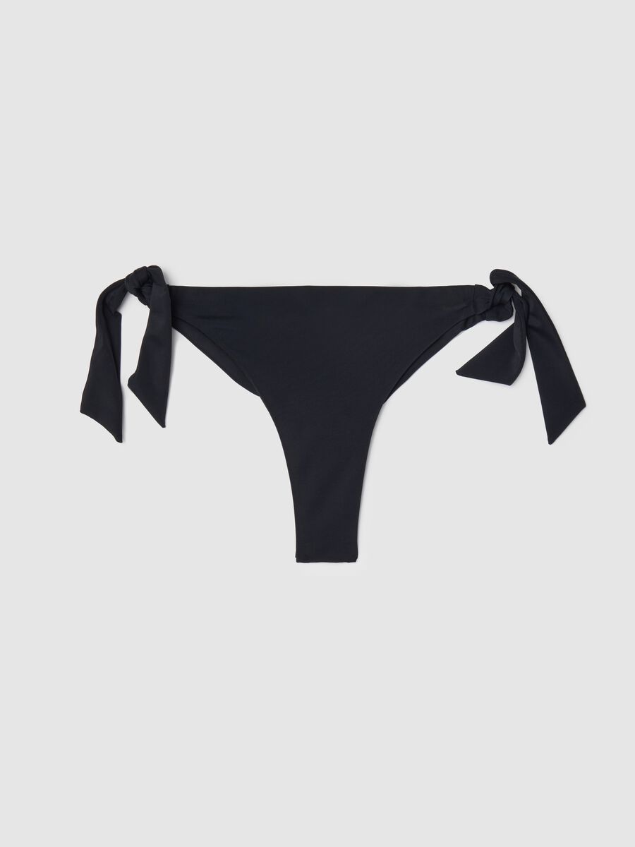 Black bikini bottoms with side ties_0