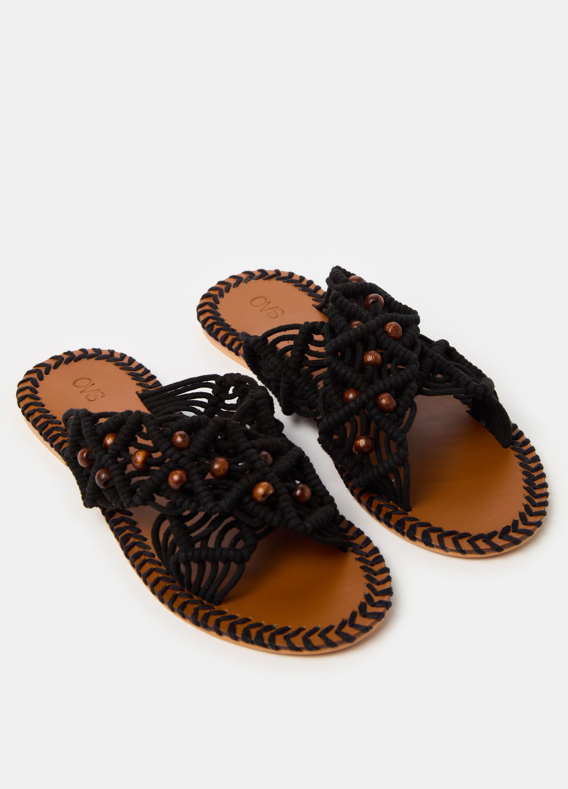 Crochet sandals with beads