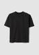 Boys&rsquo; black pure cotton short-sleeve T-shirt, oversized fit_0
