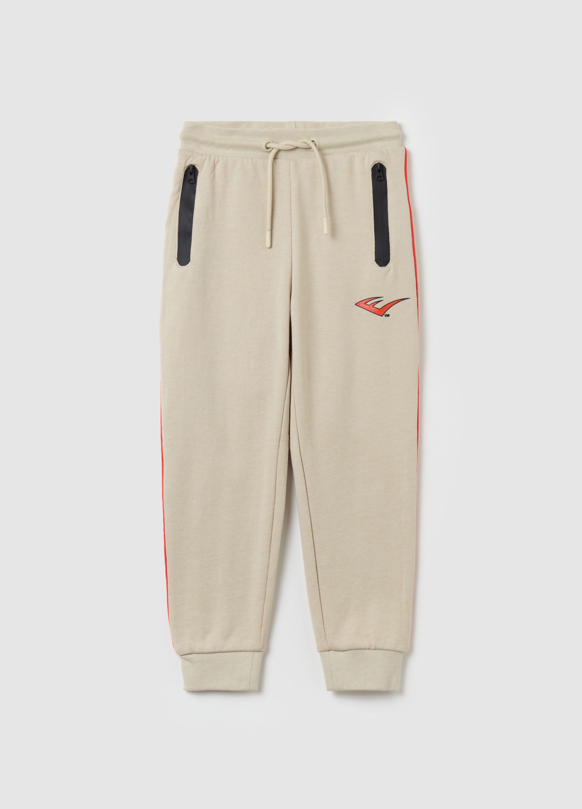 Joggers with drawstring and logo print