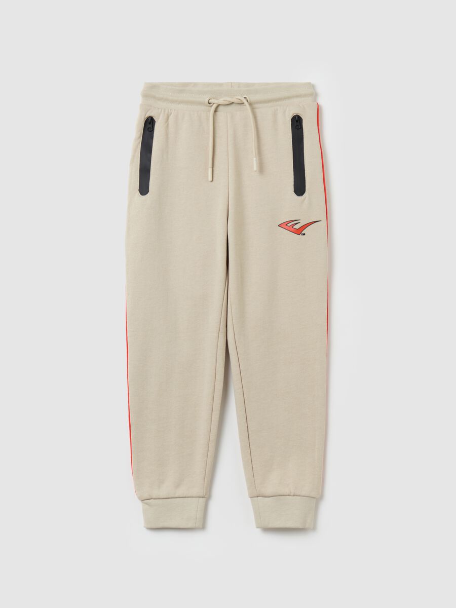 Joggers with drawstring and logo print_0
