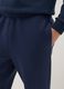 Blue Regular Fit Cotton Blend Jogger Trousers_3
