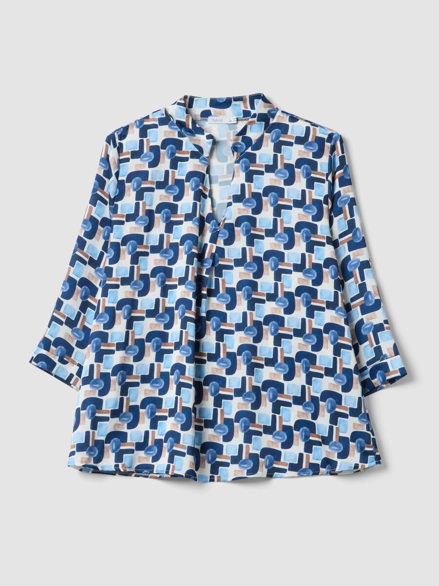 Blusa con fantasia multicolor regular fit_0