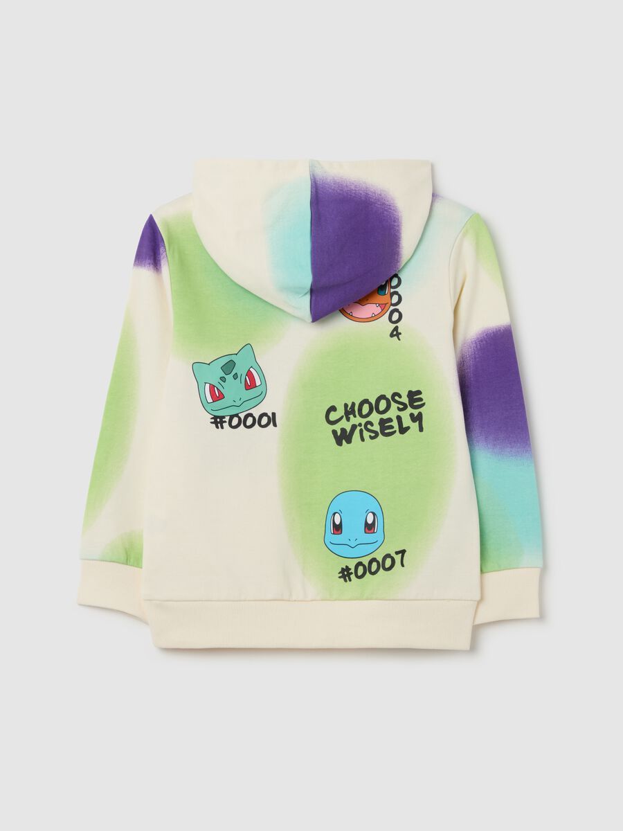 Cotton sweatshirt with hood and Pikachu print_1