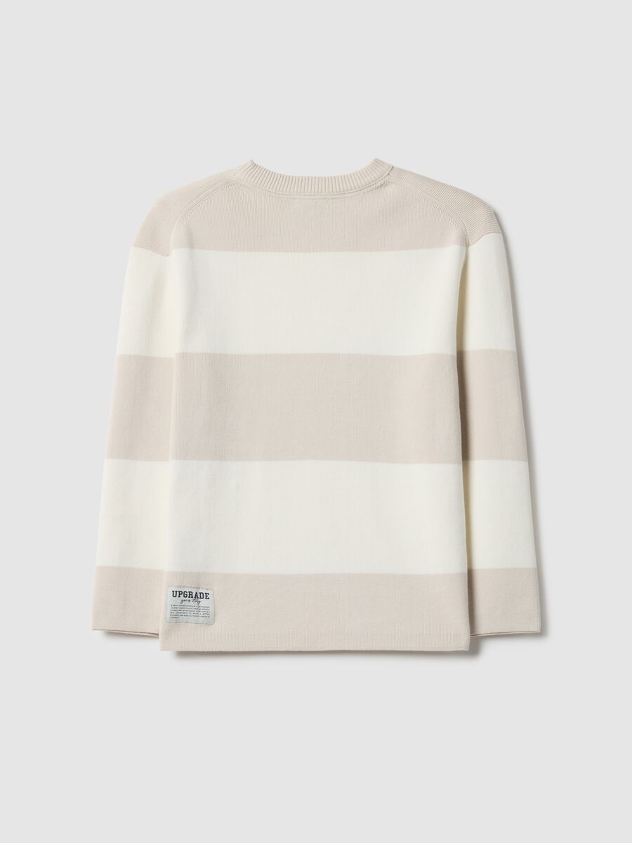 Pullover in puro cotone a righe multicolor regular fit per ragazzo_4
