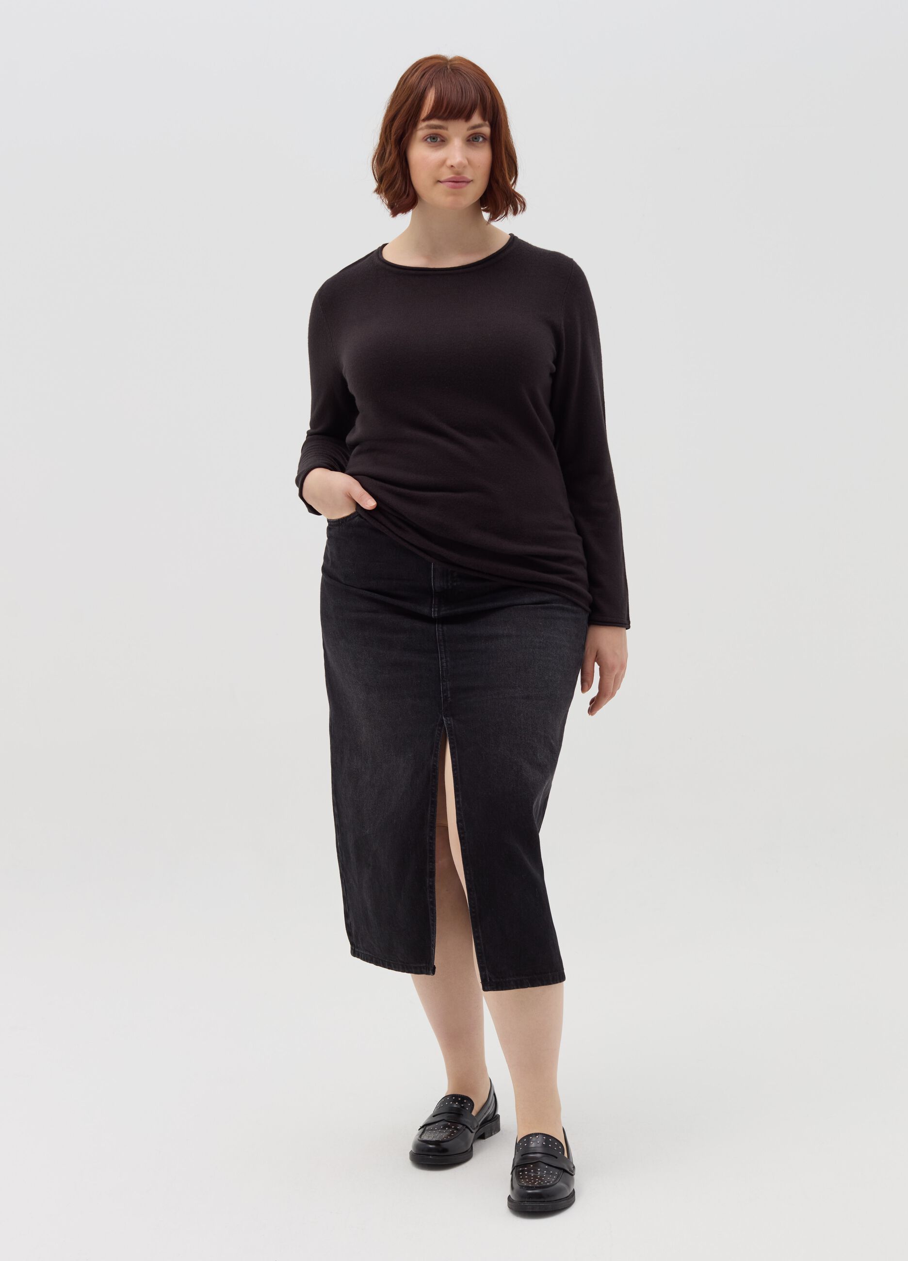 Maglia a maniche lunghe Curvy Nero MYA da Donna OVS