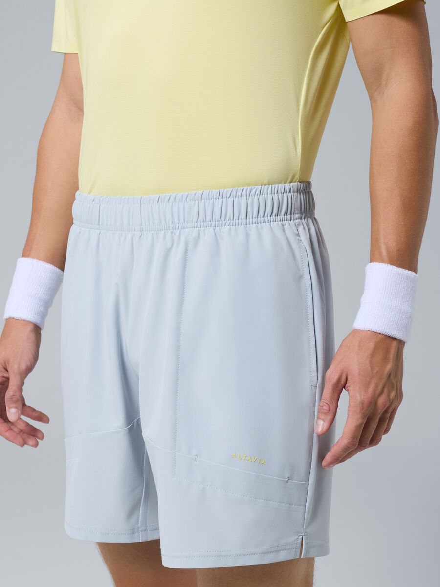 Shorts sportivo grigio in tessuto elasticizzato ALTAVIA COURT_3