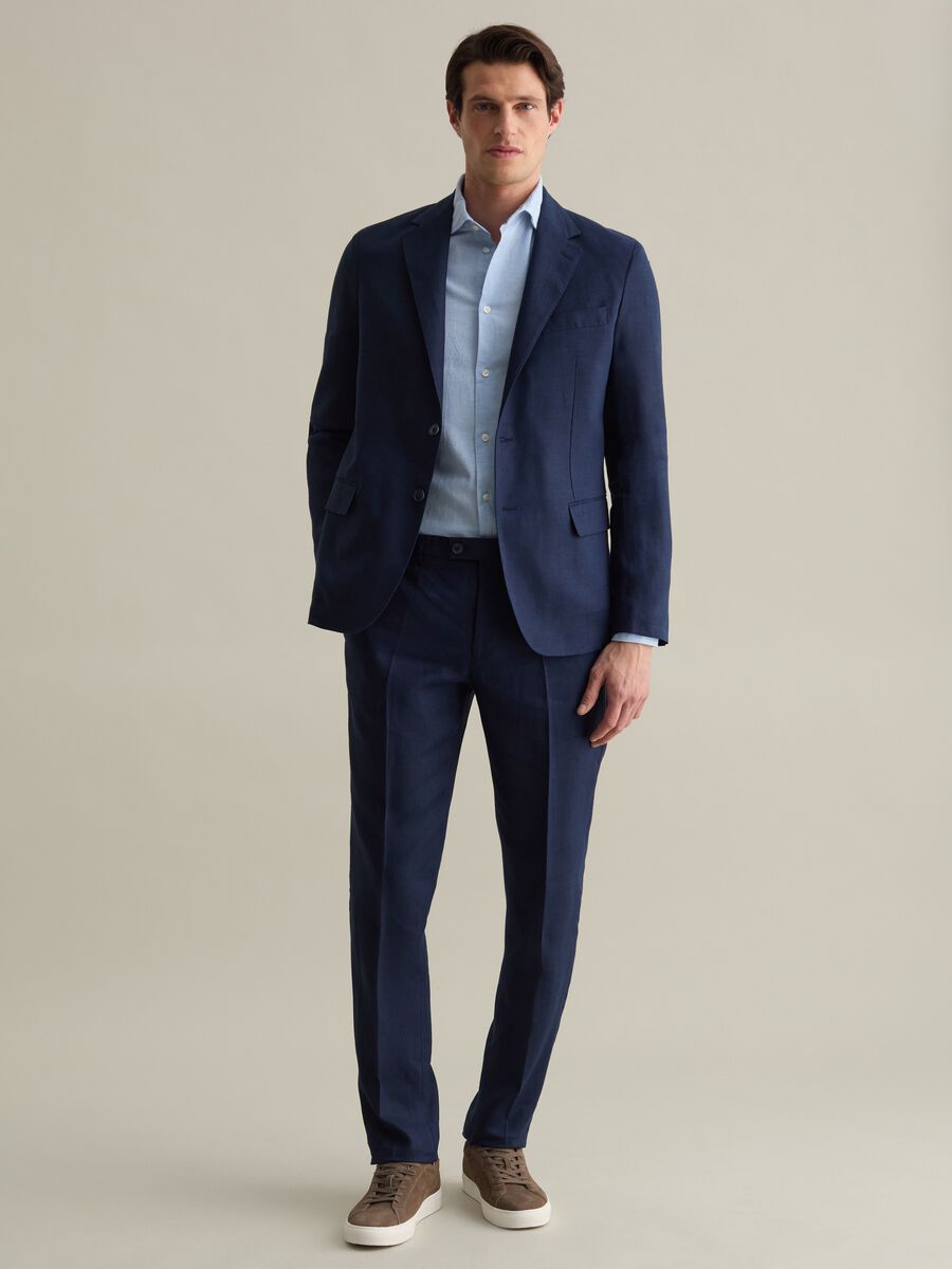 Contemporary single-breasted blazer in linen_1