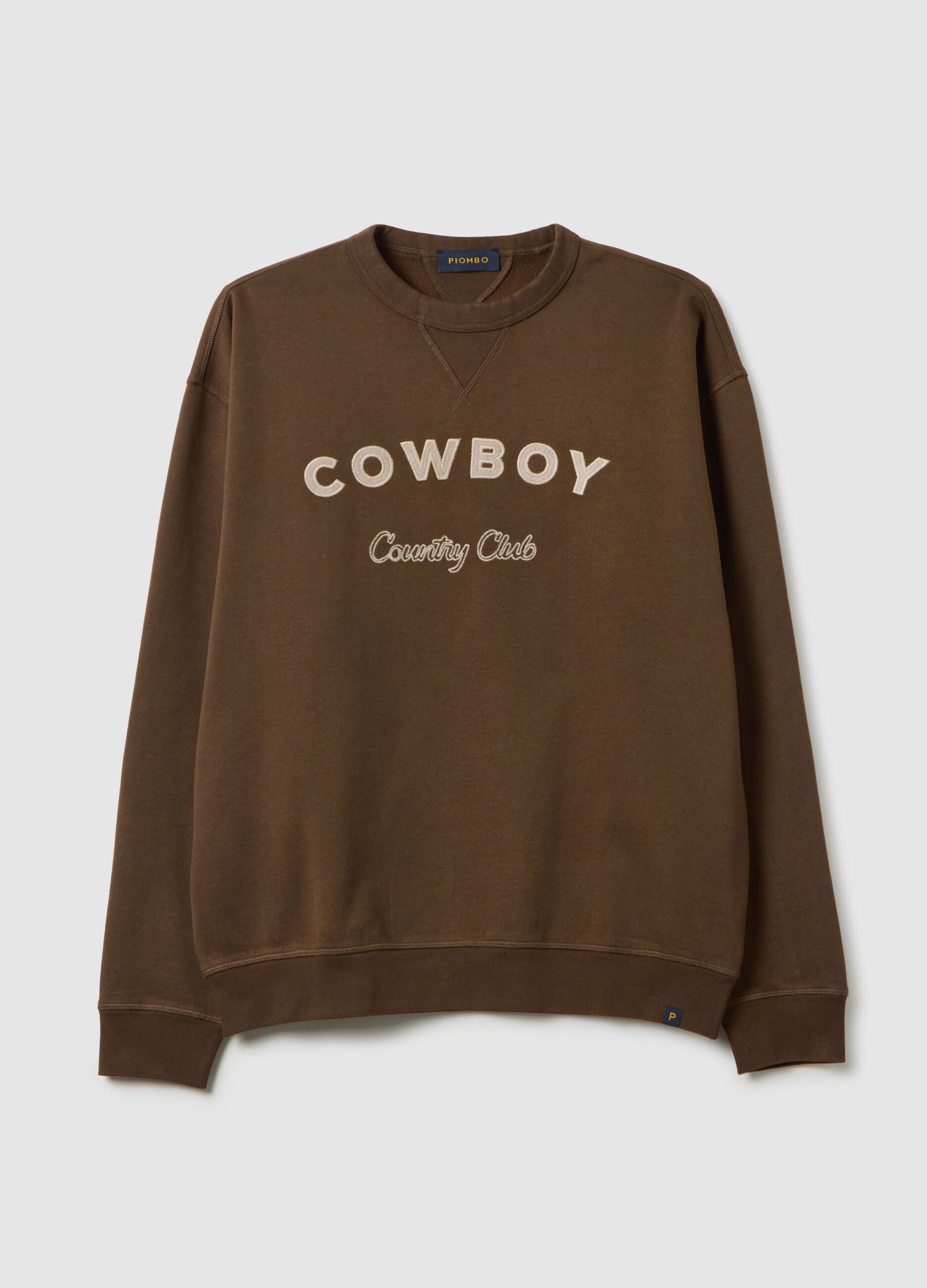 Brown pure cotton sweatshirt regular fit