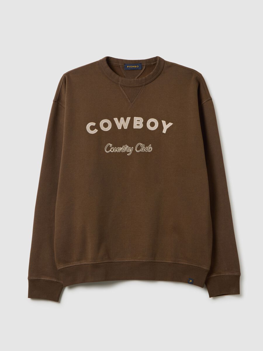 Brown pure cotton sweatshirt regular fit_4